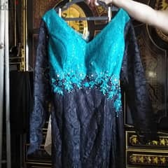 blue ana black dress