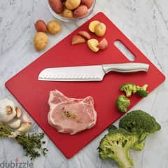 Plastic Non Slip Cutting Board, Red - Yellow - Green