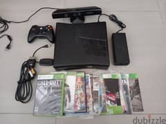 xbox 360 4g with 1 controller and kinet and 31 games
