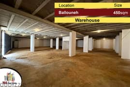 Ballouneh 450m2 Warehouse / Depot | Road Level | New | Catch |