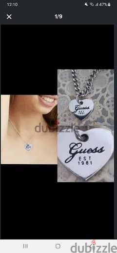 necklace guess original stainless steel