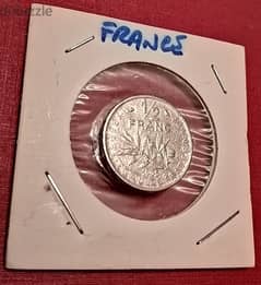 1965 France 1/2 Franc O. Roty. KM# 931