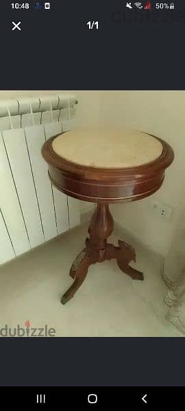antique table with marble top 0
