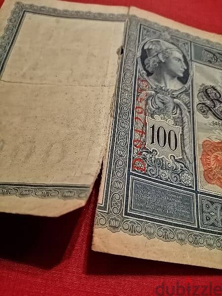 1910 Germany 100 Mark low grade banknote 3