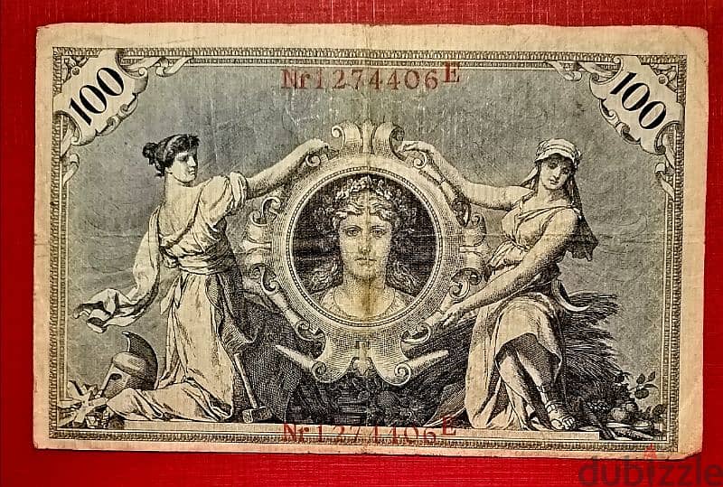 1908 Germany 100 Mark banknote 0