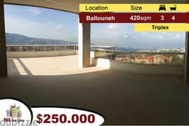 Ballouneh 420m2 Triplex | Luxury | Panoramic View |