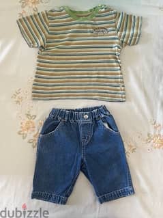 “Baby GAP” Jeans with a colorful striped t-shirt 0