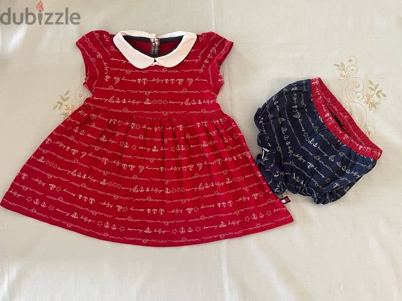 “Tommy Hilfiger” Red Cotton Dress and Blue Underwear 0