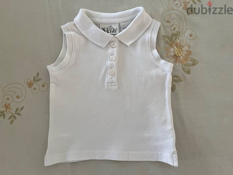 “N-Kids” Cotton White Top without Sleeves 0