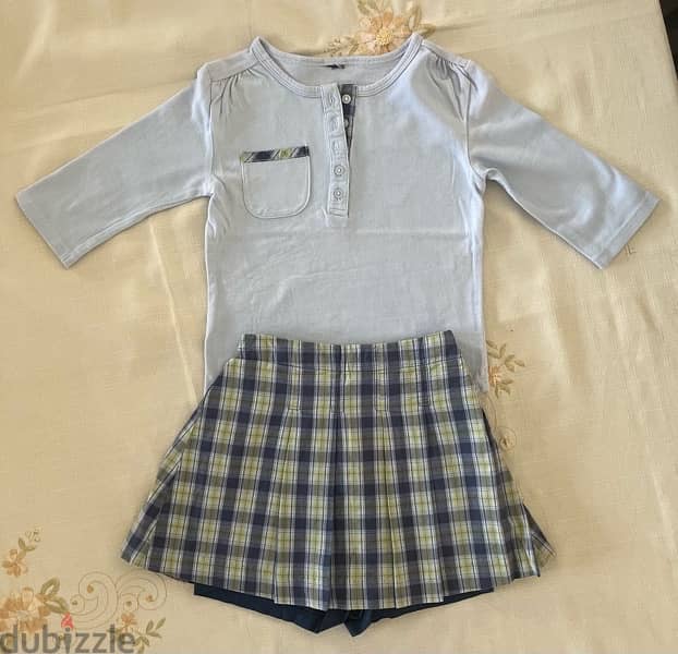 “Baby GAP” Skirt and Blue T-Shirt (Cotton) 0