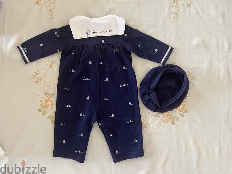 Sailor Designed Blue Cotton Overall with Hat 1