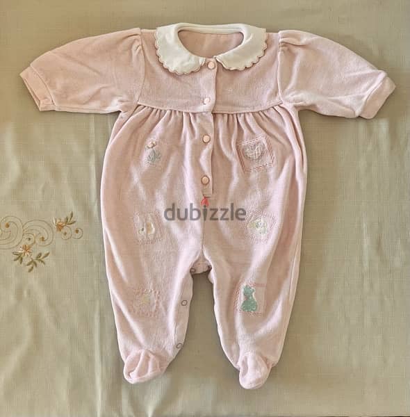 Pink Cotton Velevet Overall 0