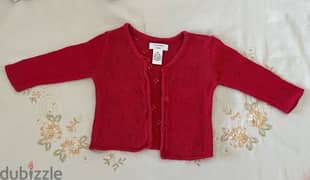 “Atlantique Kids” Red Buttoned Sweater 0