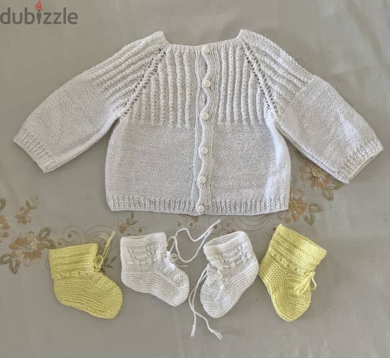Handmade Buttoned Sweater and 2 pairs of socks 0