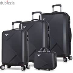 Polycarbonate superspace swiss set of 4 bags suitcase luggage