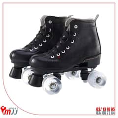 Double row leather patin roller skates