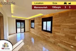 Mansourieh 190m2 | New | Excellent Condition | Quiet Area | Amazing Vi