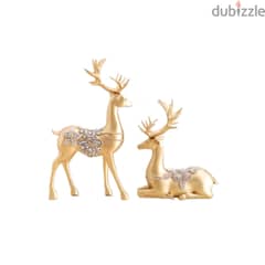 Couple Elk Wine Holder - Silver and Gold