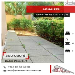 Apartment for sale in louaizeh 212 SQM REF#MA82016