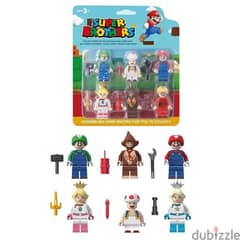 Super Mario Luigi Peach Princess Mushroom Mini Figures 6 Pcs Set