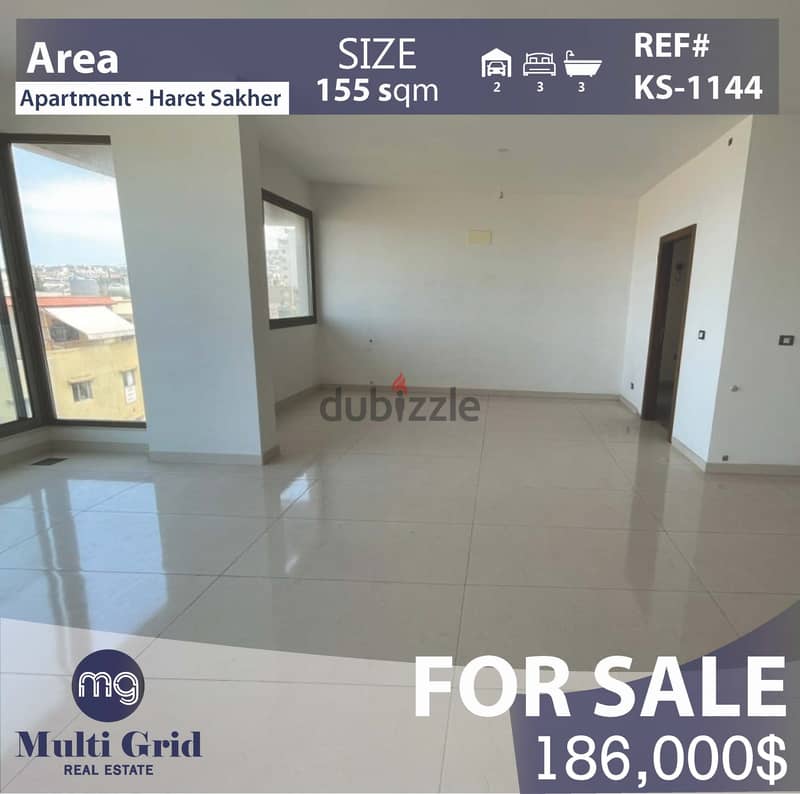 Apartment For Sale in Haret Sakher, KS-1144, شقّة للبيع في حارة صخر 0
